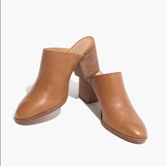 MADEWELL HARPER LEATHER MULE NEW 7.5 BROWN CAMEL